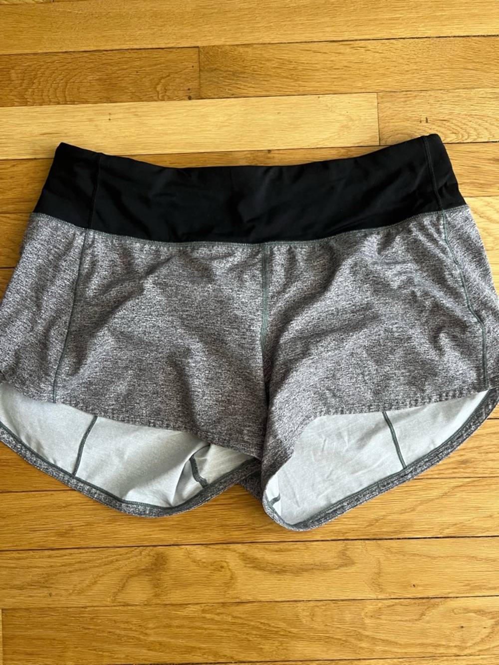 lululemon athletica Gray Heather Shorts with Black Waistband